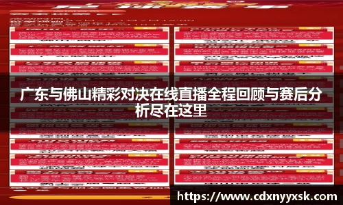广东与佛山精彩对决在线直播全程回顾与赛后分析尽在这里